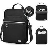 MoKo 9-11 Inch Anti-Theft Tablet Sleeve Bag for iPad Pro 11, iPad 10th 10.9, iPad 10.2 9/8/7th, iPad Air 5/4th 10.9, iPad 9.7, Tablet Carrying Case with 4 Compartments & Pockets, Black