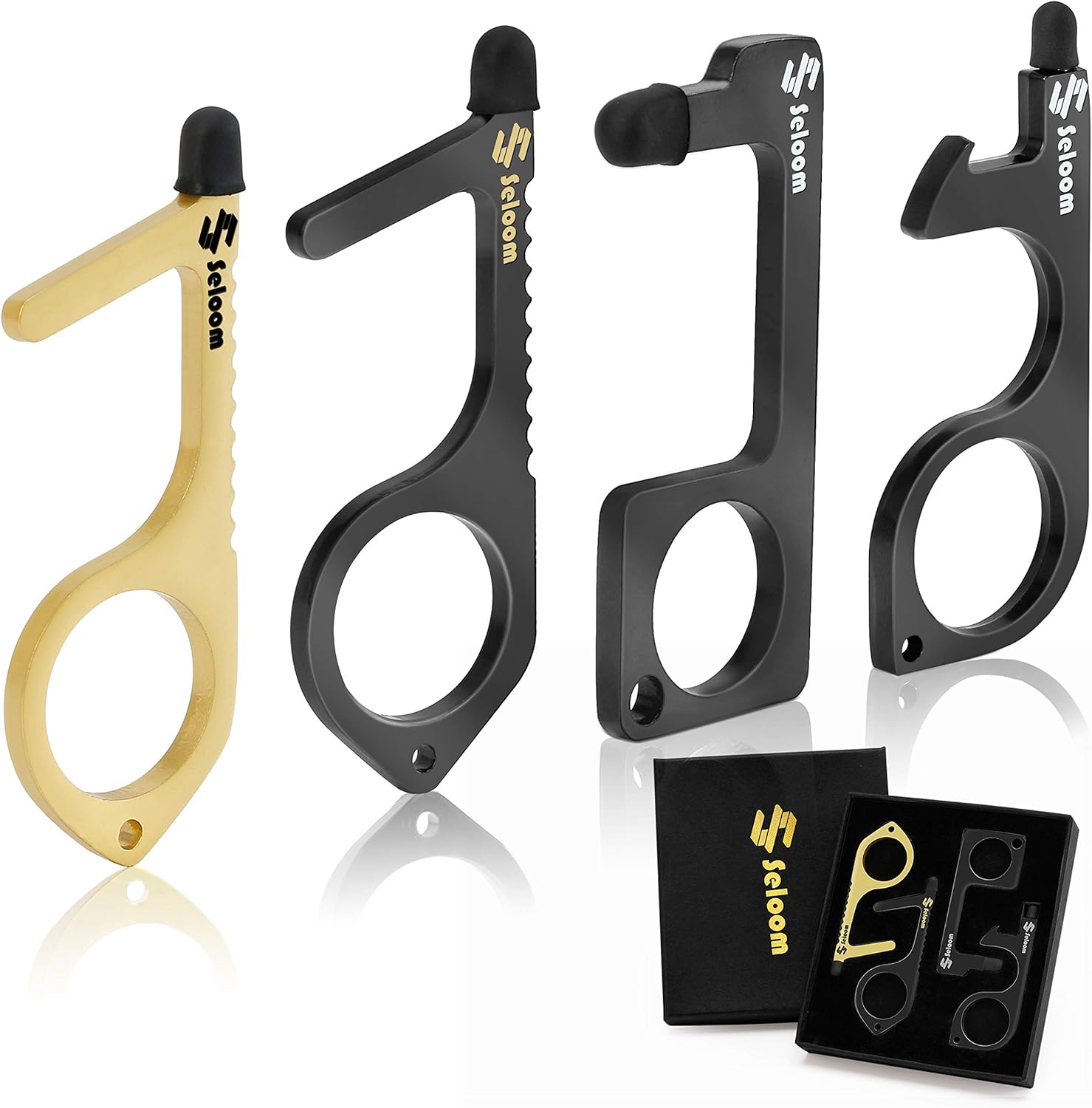 Door Touchless Tool Opener Door Touch No Seloom Opener Gold Pack Black Buttons 4 Handles Touchscreens Open Bottle For Tool Keychain Safety Contactless Edc Handheld Portable Tips Stylus With Accessories Novelty Items Www Klevering Com