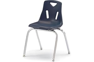 Jonti-Craft Berries 8148JC1112 Stacking Chair with Chrome-Plated Legs, 18" Height, Navy