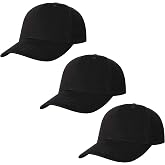 AOSMI 3 Pack Plain Cotton Strapback Baseball Hat Adjustable Low Profile Blank Team Ball Caps for Men Women