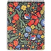 Steel Mill & Co Large Top Spiral Notebook College Ruled, 11" x 8.5" with Artist-Designed Cover and 160 Lined Pages, Wanderlust Black