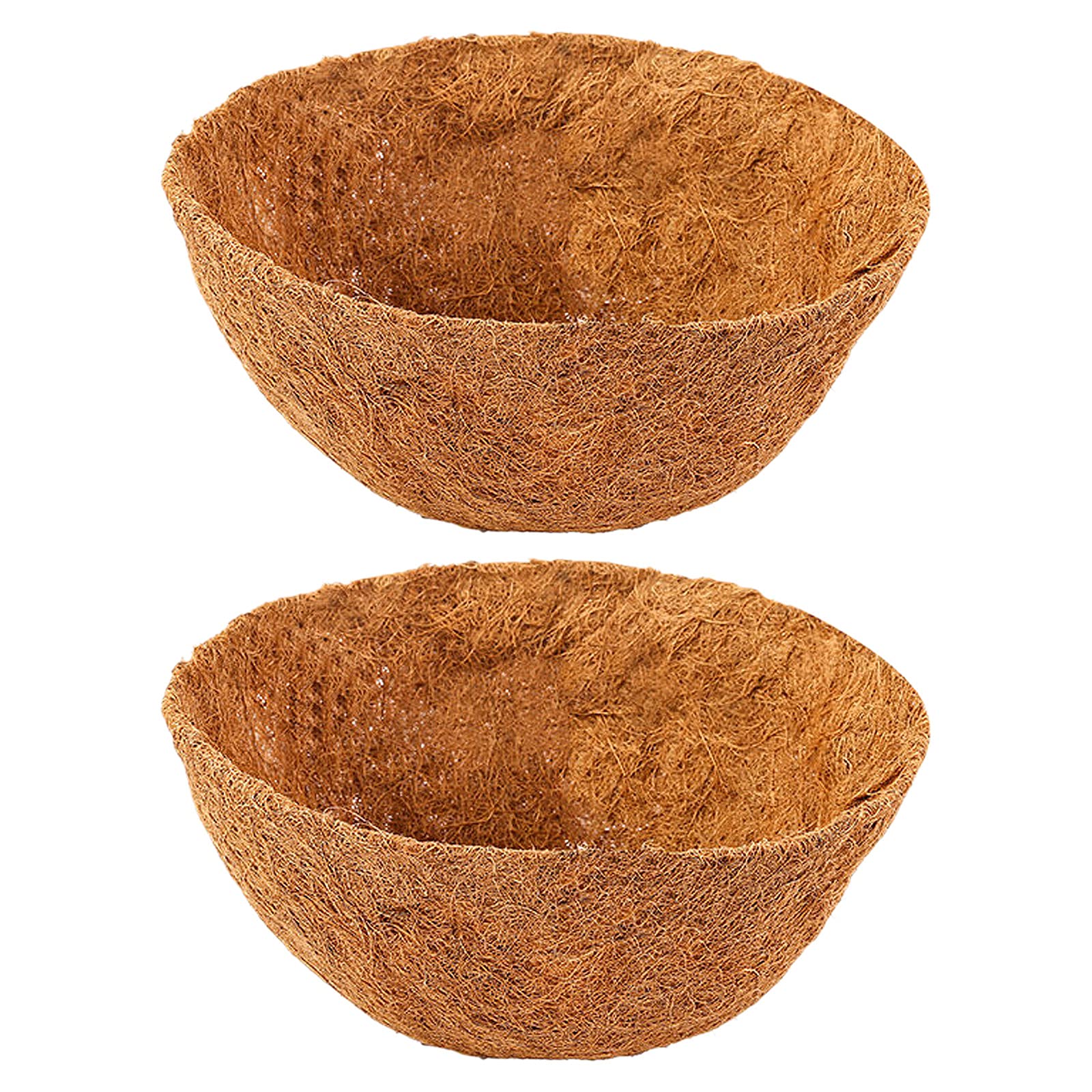 Pack of 2 coconut inserts, coconut replacement insert, hanging basket, diameter 20 cm, coconut inserts for hanging baskets, round coconut pots for natural baskets, garden flower pot, hanging baskets