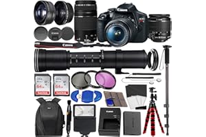 Canon EOS Rebel T7 DSLR Camera with 18-55mm is II Lens Bundle + Canon EF 75-300mm f/4-5.6 III Lens + 420-800mm HD SuperZoom L