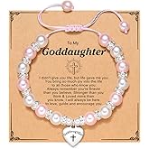 ORISPRE Goddaughter Gifts from Godmother Godfather Goddaughter Bracelet, Baptism First Communion Gifts Birthday Gifts for Goddaughter Girls