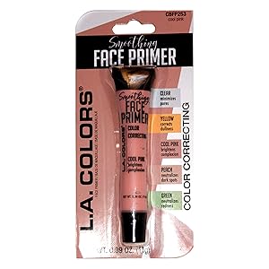 L.A. Colors (1) Tube Smoothing Face Primer Color Correcting Makeup Fills In Lines and Pores - Cool Pink Brightens Complexion CBFP253