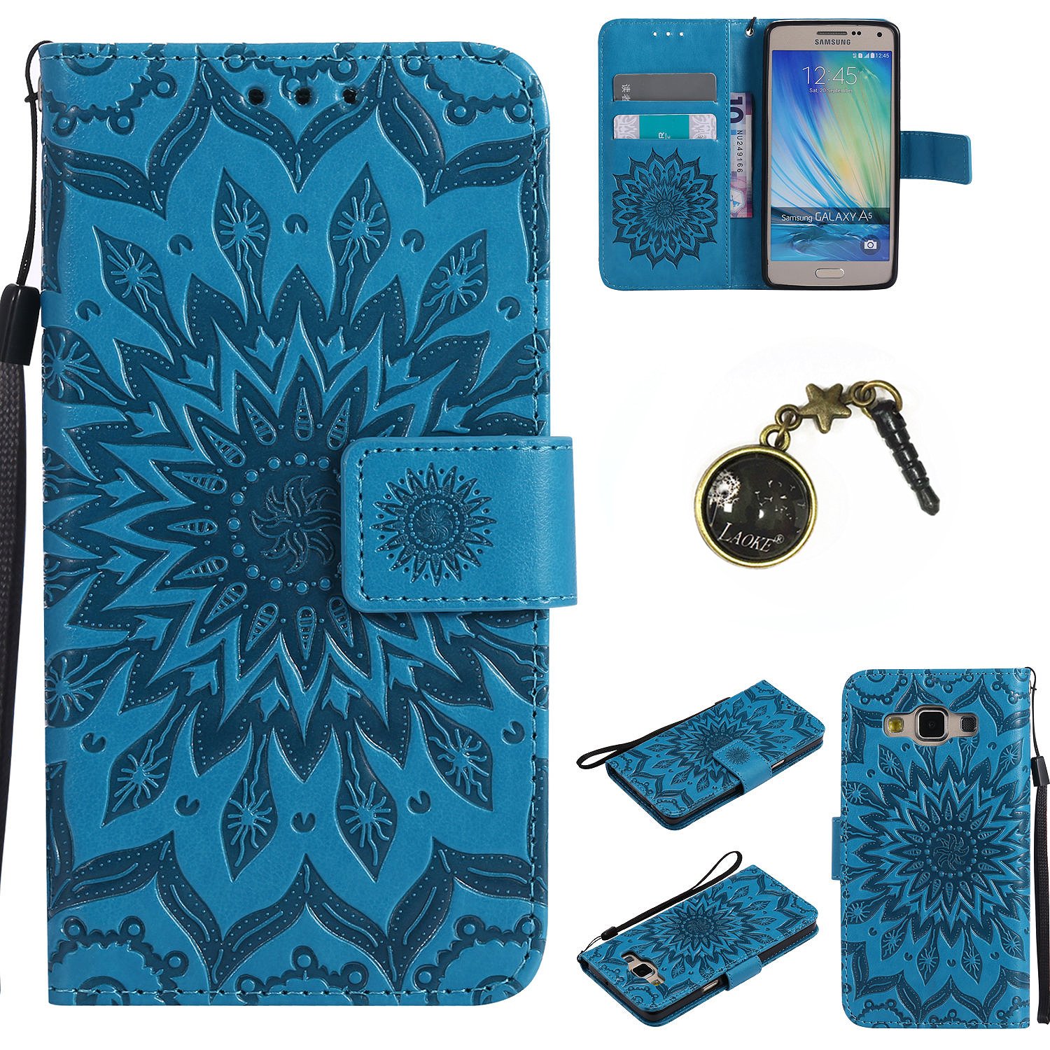PU Coque Samsung Galaxy A5 5,0 Pouces(2015 Version), Multifonction Case Wallet Cover Etui en cuir Étui de protection flip Wallet stand Cover avec des fentes de cartes pour Samsung Galaxy A5 (5,0 Pouces)(2015 Version) +Bouchons de poussière (3FF) PU Coque Samsung Galaxy A5 5,0 Pouces(2015 Version), Multifonction Case Wallet Cover Etui en cuir Étui de protection flip Wallet stand Cover avec des fentes de cartes pour Samsung Galaxy A5 (5,0 Pouces)(2015 Version) +Bouchons de poussière (3FF)