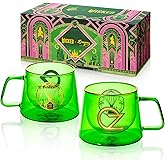 Dragon Glassware x Wicked Ozpresso Cups - 8 oz Espresso Cups Set of 2 - Insulated Double Walled Glass Coffee Mugs to Keep Beverages Hot or Cold Longer - Wicked The Movie