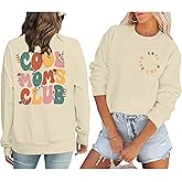 Eatbook Mama Sweatshirt for Women Mom Auntie Sweatshirts Cool Grandma Club Graphic Gift Tees Pullover Long Sleeve Tops