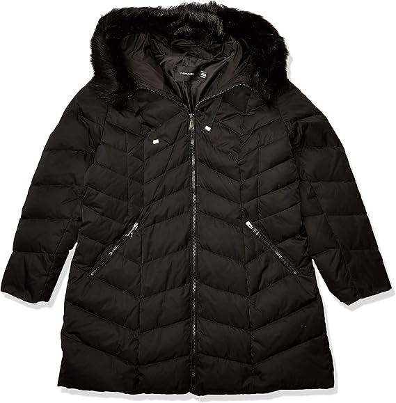 t tahari hooded puffer coat