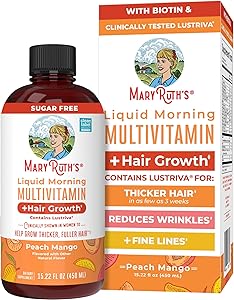 MARYRUTH'S Liquid Multivitamin+Hair Growth | Biotin 10000mcg | Lustriva Hair Growth Supplement | Clinically Tested in Women f