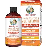MARYRUTH'S Liquid Multivitamin + Hair Growth, Clinically Thicker Hair, 15oz | Clinically Tested in Women for Thicker Hair &amp; Facial Wrinkles, Biotin 10000mcg, Lustriva Hair Growth Supplements, Skin Care