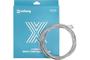 ZACHARY Bass Guitar Strings 4 Strings Guitar Accessories Bass Instrument Accessories Bass Strings Guitar Replacement Set Nickel Alloy Wound Plated Steel with Coating 1Pack (4-String,45-105)