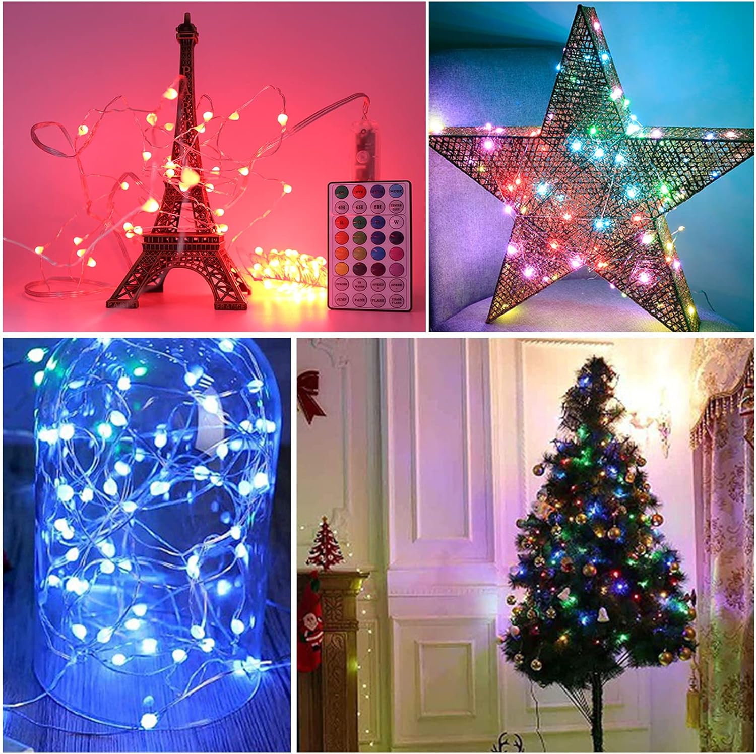 Vanthylit Fairy Lights USB Plug in String Lights with 100 RGB Led Christmas Lights Fairy String Lights for Party Wedding Festival Bedroom Dorm Table Decoration - - 