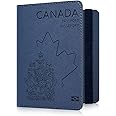 RSAquar Passport Holder for Women and Men, Premium Leather Travel Passport Wallet Passport Cover, Blue