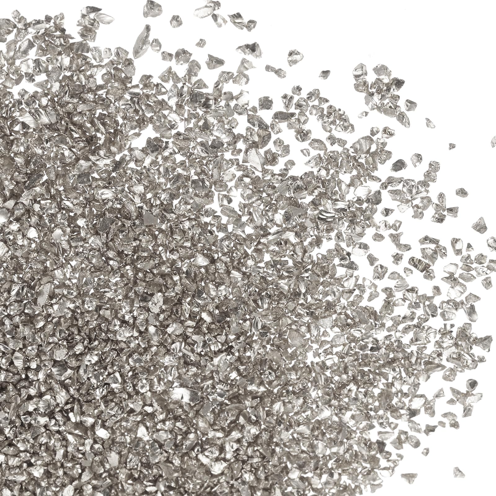 PATIKIL 200g Crushed Glass Glitters, 2-4 mm Colorful Irregular Glass Chips Chunky Glass Glitters Stones for Nail Art DIY Craft Jewelry, Silver