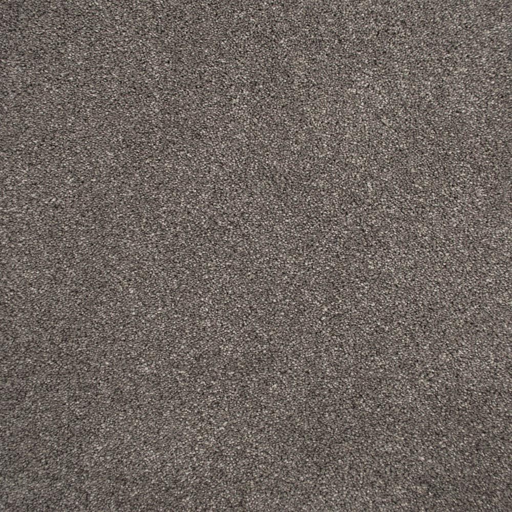 BALTA Soft Noble Carpet Saxony Flooring Stain Defence 940 Ash Grey Length: 4m x Width: 4m