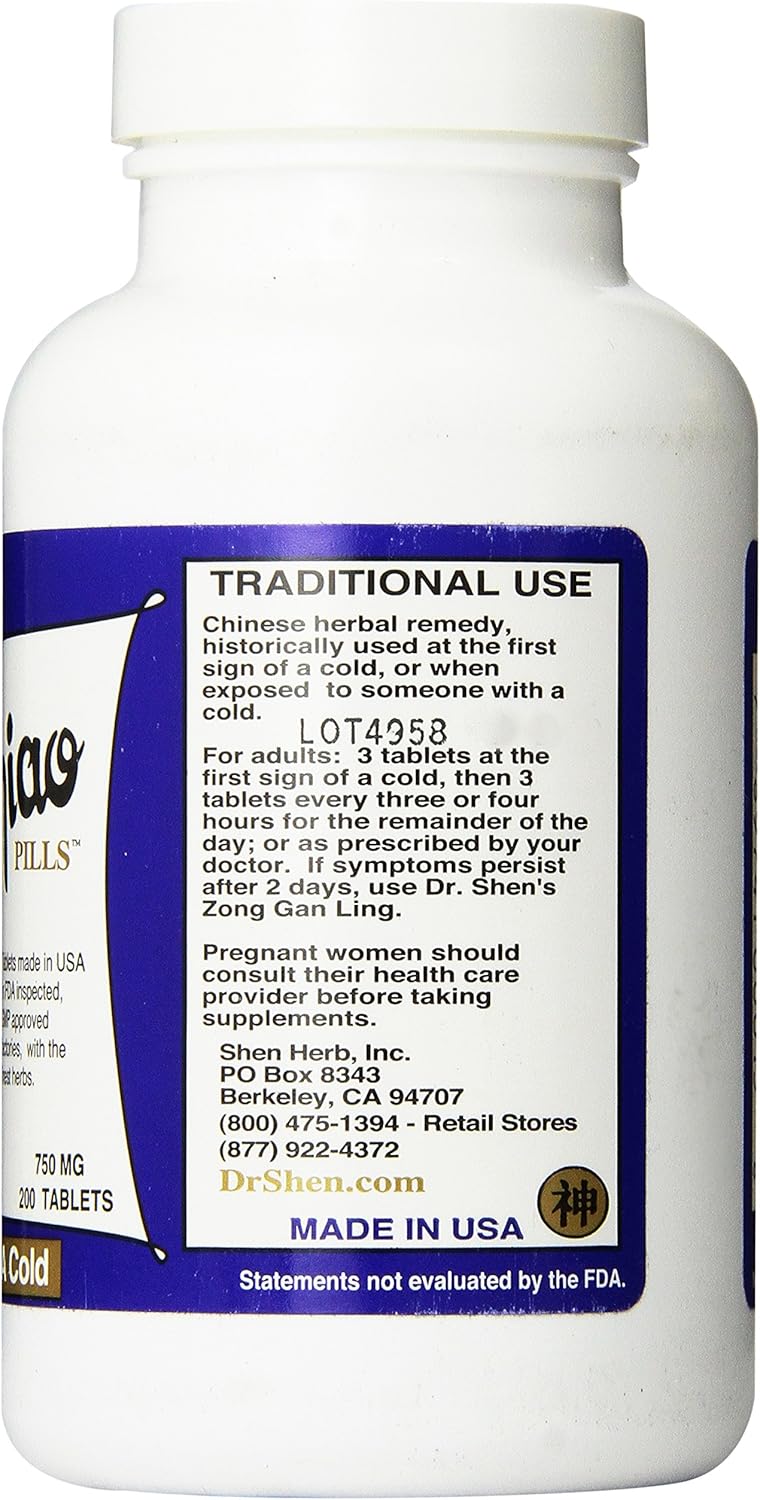 Dr. Shen's Yin Chiao Pills, 200 Count: Health & Personal Care