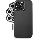 LONLI Classic - for iPhone 16 Pro Leather Case [Camera Control Button Coverage] - European Genuine Vele Leather Phone Case - Smoothen and Soften Over Time - [Compatible with Magsafe] - Black