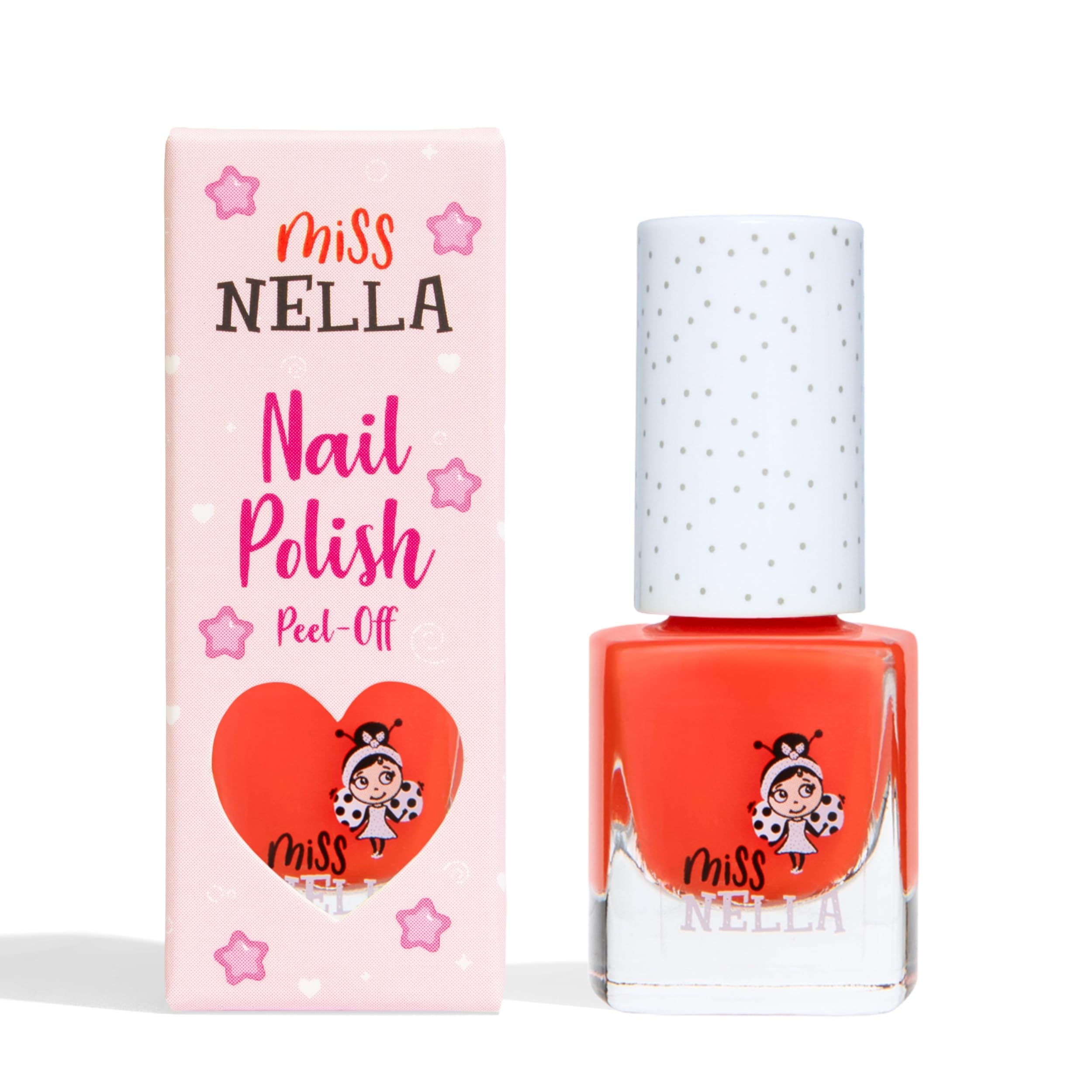 Miss Nella POPPY FIELDS – Safe Orange Nail Polish for Kids, Non-Toxic & Odour Free Formula for Children and Toddlers, Natural Water Based for Easy Peel Off
