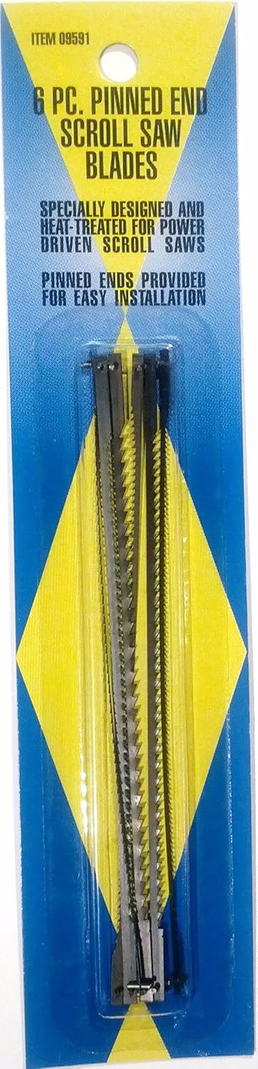 Pinned End Scroll Saw Blades, Assorted, 6 Pc.