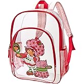 Fast Forward Strawberry Shortcake Backpack - Water Resistant Clear Backpack for Kids School Bag with Padded Straps & Pockets, Size One Size, Red Strawberry Shortcake