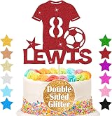 EDSG Personalised Football Cake Topper Red - Name & Number Customisable view 2