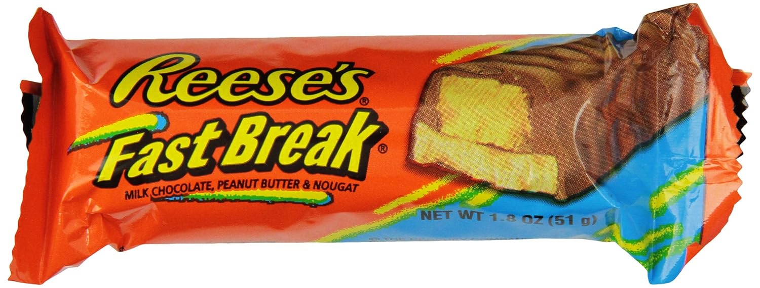 REESE'S FAST BREAK Candy Bar, Milk Chocolate Covered Peanut Butter and