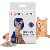 HONEY CARE Petrichor Mix Cat Litter I Tofu Cat Litter I Nature Plant-Based Pellets and Bentonite Sustainable I Low-Dust Qucik Clumping Superior Odor Control, 6 Lbs