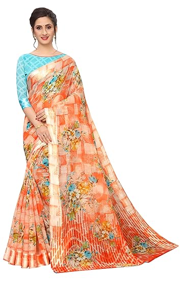 Womens Cotton Silk Saree with Unstitched Blouse Piece (DigiContra)