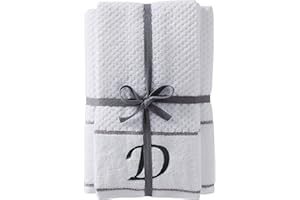 SKL Home by Saturday Knight Ltd. Monogram "D" Bath and Hand Towel Set, White, 4-pack