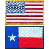 stidsds 2 Pack American US Texas Flag Patch USA Texas State Flags Embroidered Patches United States Flags Military Tactical Patch for Clothes Hat Backpacks Pride Decorations