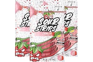 Sour Strips Sour Candy Belts, Lemonberry, Resealable Candy Bags, 3.4 Ounce (Pack of 3)