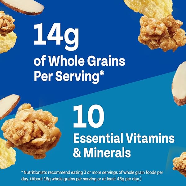 HONEY BUNCHES OF OATS WITH ALMONDS BREAKFAST CEREAL, ALMOND CEREAL WITH OATS AND GRANOLA CLUSTERS, FAMILY SIZE 18 OZ BOX
