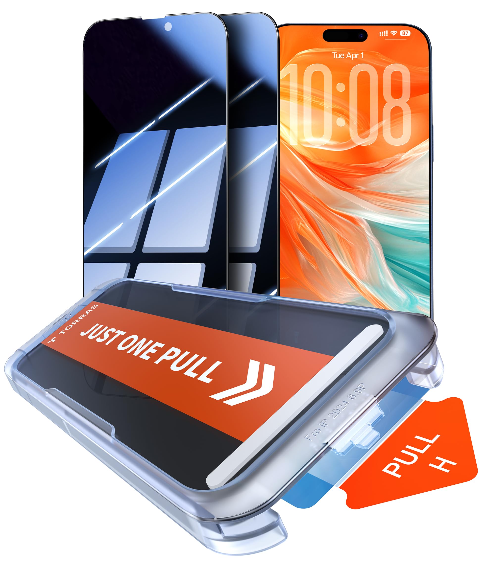 Photo 1 of TORRAS Uncrackable 9H+ for iPhone 17 Pro Max Privacy Screen Protector [ 12FT Military-Grade Anti Shatter] [Top 25° Anti Spy, Data Protection] Full Coverage Tempered Glass, 2-Pack 6.9"