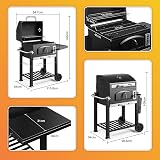 VonHaus Charcoal BBQ XL Portable Grill with Warming Rack & Smoke 2 in 1 view 8