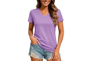 TACVASEN Workout Tops for Women UPF 50+ Sun Protection V-Neck T Shirts Short Sleeve Quick Dry Athletic Running Shirts