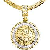 metaltree98 Lion Head Medallion Pendant 24" Miami Cuban Necklace MCP 2048 G (24")