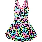 Akokvlar Girl One Piece Swimsuit with Skirt Bathing Suit Swimwear 3-16Y