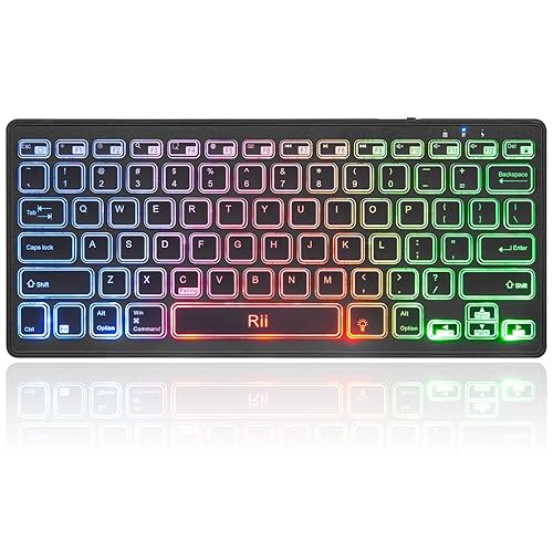 Rii Bluetooth Wireless Multiple Color Rainbow LED Backlit