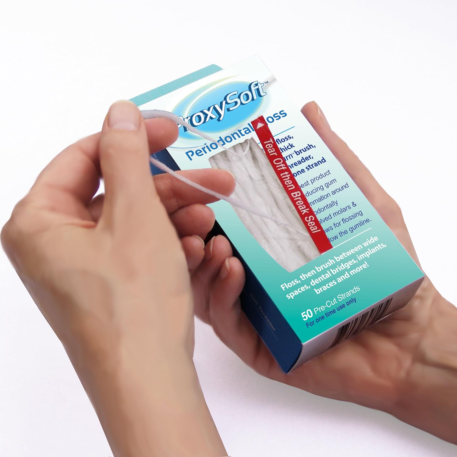 Dental Floss Threaders with Built-in Thick Yarn Proxy Brush for Daily Dental Care of Periodontal Disease - Image 3