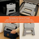 iTrend 11 Inch Folding Step Stool Heavy Duty Plastic Grey White view 6