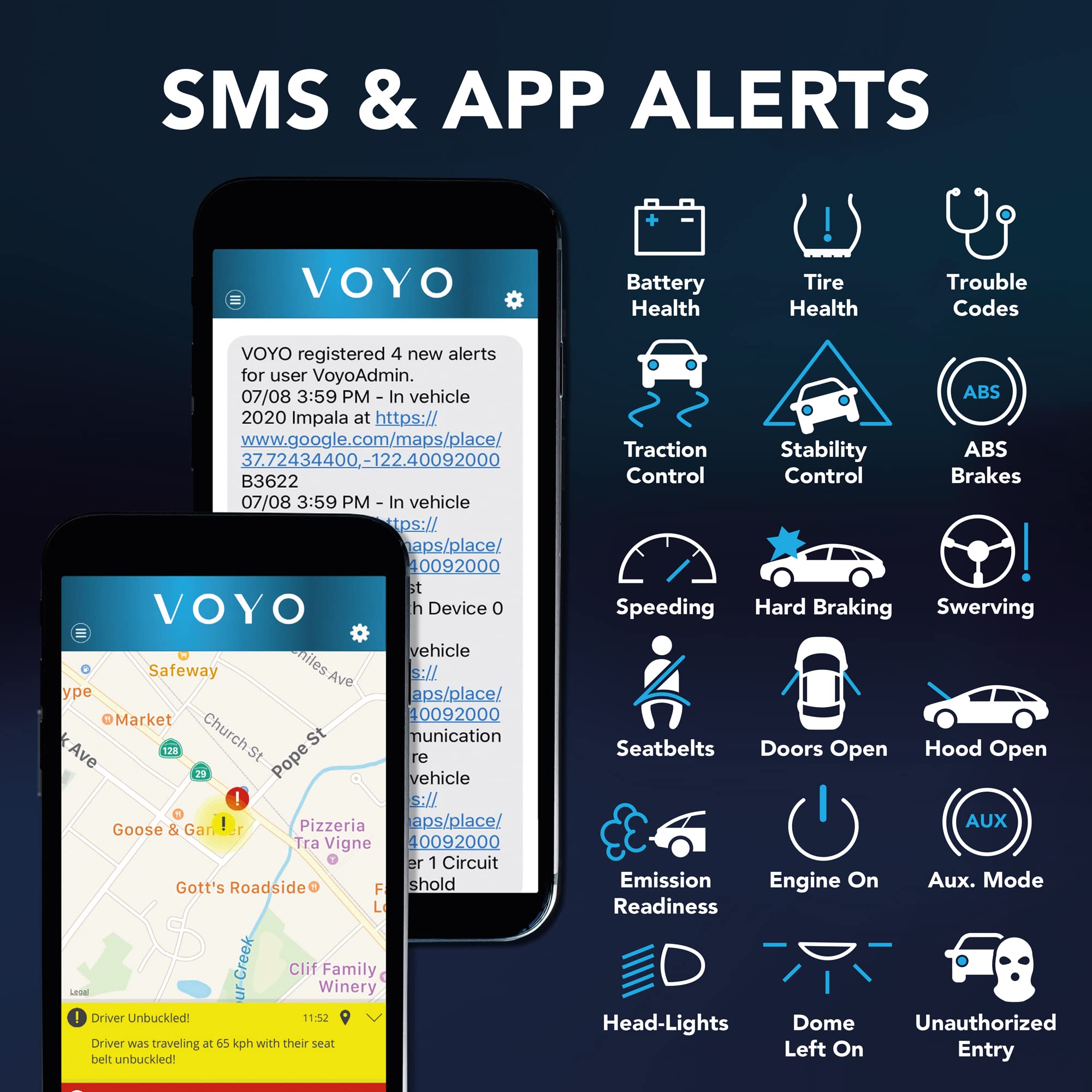 Advanced OBD2 tracker – location & trips – pro-level diagnostics – vital car data – 18 safety & health alerts – dashboard for multiple cars – no contract or monthly fee – cars 1996 or newer