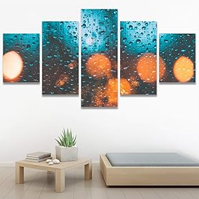 SIGNWIN 5 Panel Canvas Wall Art Abstract Closeup...