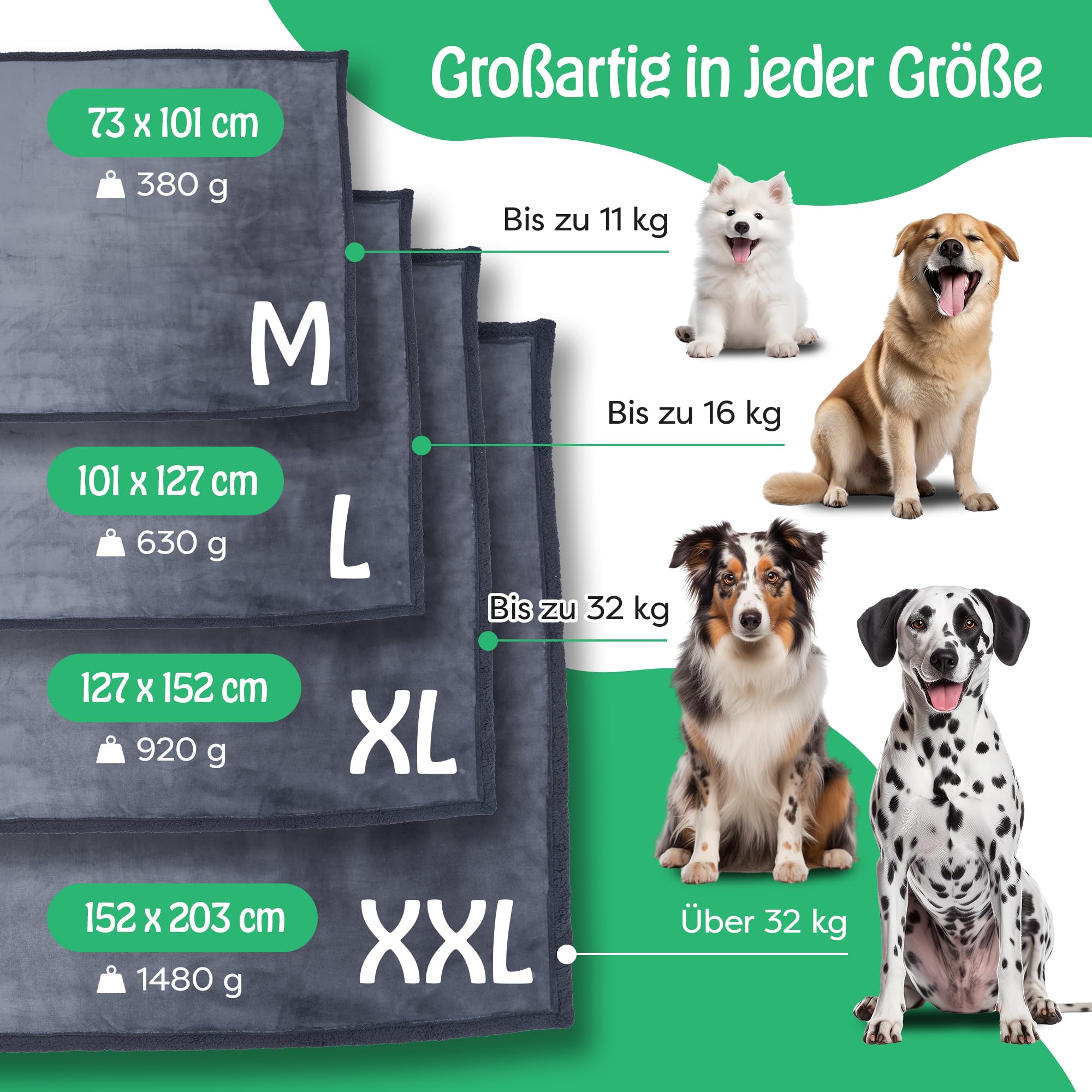 petpurry® wasserdichte Hundedecke – 152x203cm/XXL/grau – Flauschige & wasserdichte Haustierdecke für Sofa, Bett & Auto – beidseitig, waschbar, für Hunde & Katzen 5