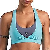 FlareMove Double Layered High Impact Sports Bras for Women Criss-Cross Back Bras with Sewn in Pads Workout Yoga Tops