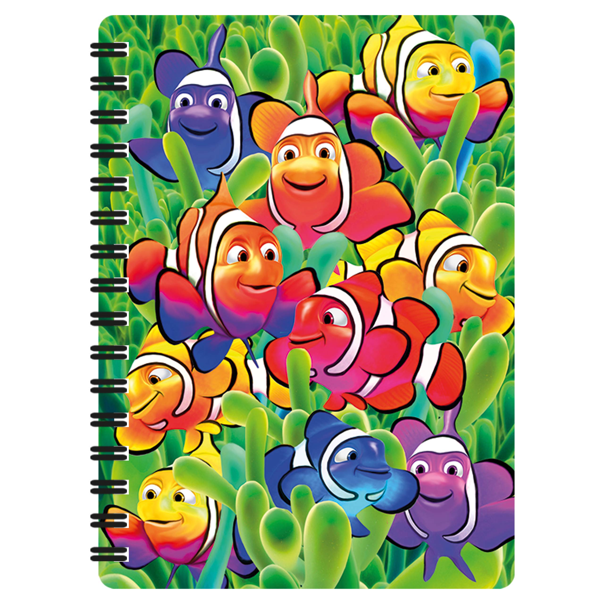 3D LiveLife Jotter - Cute Clowns from Deluxebase. Spiral Bound A6 Notebook with 80 Plain Recycled Pages. Pocket Sized Animal Notepad, Journal or Drawing Book with Clown Fish Cover