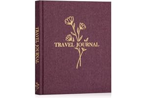 Lanpn Travel Photo Journal Notebook for Women Men, Linen Travel Log Diary Scrapbook Memory Book with Prompts, Anniversary Jou