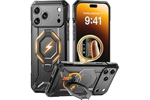 TONGATE for iPhone 17 Pro Max Case with 360° Spin Magnetic Stand, [Compatible with MagSafe][Military-Grade Protection] with Screen Protector & Camera Control Cover for iPhone 17 ProMax, Black