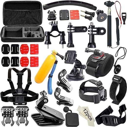 Soft Digits 50-In-1 Accessories Kit for GoPro Hero4/3/2/1; Accessory Bundles Set for SJCAM SJ4000 5000 6000 7000 Xiaomi Yi