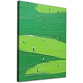 Abstract Golf Wall Art Dark Green Aesthetic Posters Golf Course Painting Funny Sports Picture Green Modern Abstract Wall Art Vintage Golfing Sports Poster Minimalist Texture Artwork 16x24inch No Frame
